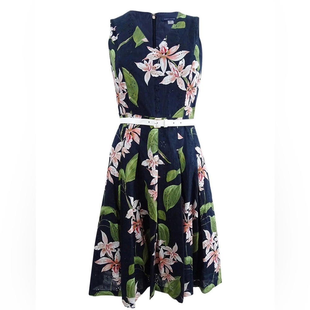 Tommy Hilfiger Navy Floral Midi Dress